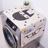 Washer Machine Linen Dust Cover and Storage with Kawaii Cartoon Cat - JUMBO EARS