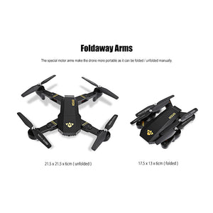 Visuo Foldable Video Drone with WiFi FPV 0.3MP or 2MP Camera - JUMBO EARS