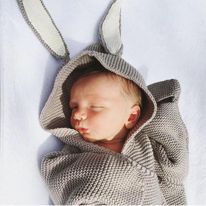 Autumn New Romper Bunny Ears Knitted Baby Sleeping Bag - JUMBO EARS