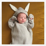 Autumn New Romper Bunny Ears Knitted Baby Sleeping Bag - JUMBO EARS