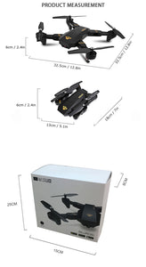 Visuo Foldable Video Drone with WiFi FPV 0.3MP or 2MP Camera - JUMBO EARS