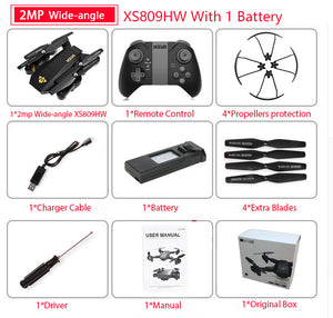 Visuo Foldable Video Drone with WiFi FPV 0.3MP or 2MP Camera - JUMBO EARS