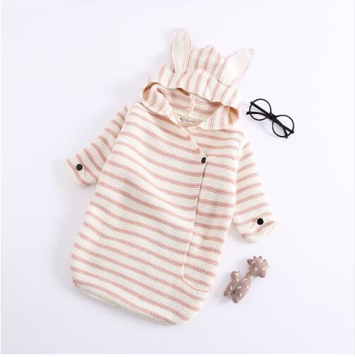 Autumn New Romper Bunny Ears Knitted Baby Sleeping Bag - JUMBO EARS